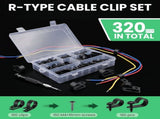50pcs Cable Clips Assortment Kit, Nylon Build, Wide Application Range, Resistance to Heat, Oil, V1366-AZ2-W-15551