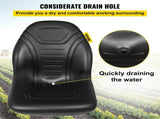 Universal Lawn Tractor Seat Replacement, Compact High Back Mower Seat, Black Vinyl Forklift Seat, V952-MZYHS2QISSGOKYL39V0