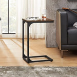 VASAGLE Slim End Table with Metal Frame Industrial Rustic Brown and Black V227-9101402109471