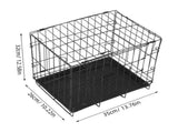 Black Folding Metal Wire Pet Crate Carrier for Small Dogs, Cats, Portable Multipurpose Cage V1370-AZ4-17268