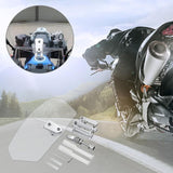 Motorcycle Windshield Adjustable Clip On Windscreen Extension Spoiler Wind Deflector For V1188-MS-227-1200