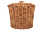 Imitation Rattan Storage Bask With Lid Large Capacity Multi-Purpose Woven Organizer Dirty Clothes V1370-AZ4-09298