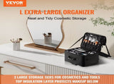 Rolling Makeup Train Case Large Storage 3 Tiers, Convenient Carry With Handle, Wheels, Strap, V952-HZBXLGS3C000ZDTHJV0
