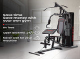 PROFLEX Multi-Station Compact Home Gym Set, 150lbs Weight Plates- M8000 V219-FTNHGMPF8RDA