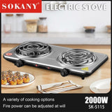 SOKANY Multifunctional Electric Stove Dual Burner V612-SOK_MULTIBURNER