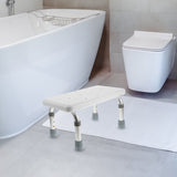 Adjustable Shower Seat for Elderly and Disabled, White Plastic Bath Chair with Non- Feet, Sturdy and V1192-AZ-W-22282