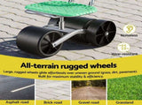 Gardeon Gardening Cart with 360&deg Swivel Seat Rolling Work Seat with Adjustable Height & GCT-STEEL-130KG-LGR