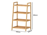 Levede Bamboo Ladder Bookcase 4-Shelf Books Plant Storage Shelf Rack Organiser EA0289-NT-AU