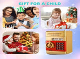 BLACK Children's Password Piggy Bank, Stores Coins & Paper Money, Auto Roll-Up, Sound & Light V1232-CQG005