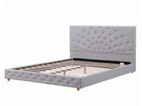 Artiss Double Bed Frame with Tufted Headboard and Plywood Slats Grey BFRAME-G-KOLA-D-GY-ABC