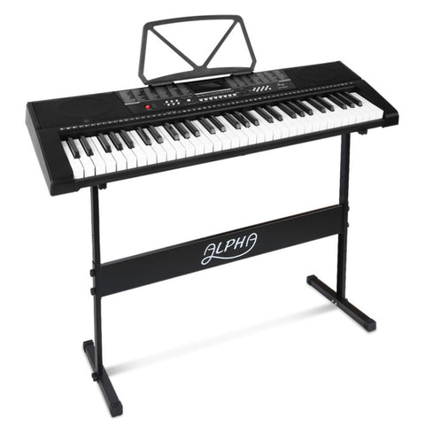 Alpha 61 Keys Electronic Piano Keyboard Digital Electric w/ Stand Sound Speaker EK-JK-63-BK-H