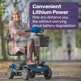 EQUIPMED FreeRoam Mid-Sized Lithium Fast Easy Charge Mobility Scooter, Blue V219-HMBMSCEQ3LBA