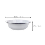 36cm White Enamel Washbasin Large Capacity Utility Tub for Washing Vegetables, Clothes, Kitchen V1366-AZ2-W-19458