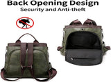 Women's Leather Backpack Waterproof Anti-Theft Casual Daypack for School Work Travel, 12 Inch V1237-ZY-924-009