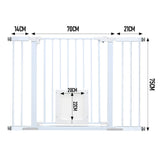 Alston 76cm Tall Baby Pet Security Gate Safety Adjustable Width with Cat Door for House Doorways V985-CATDOORGATE
