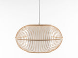 Natural Woven Bamboo Sphere Pendant Lamp Hanging Light Bell Shade Boho Tropical V563-75184