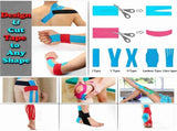 2 Rolls Kinesiology Tape, 4in x 5.5yd Breathable Muscle Support Adhesive Sport Tape for Knee Pain V1192-AZ-W-18076