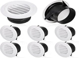 8 Pack Air Vent Round, 4 Inch Air Soffit Vent, ABS Louver Vent Cover with Built-in Fly Screen Mesh, V1259-DP01-A-3813