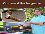 LED-lit electric barbecue brush, rechargeable rotating cleaning, instantly cleans the grill after V1232-BXGGLS001
