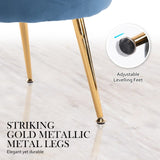 Armchair Lounge Chair Accent Velvet Shell Scallop Ottoman Footstool Round NAVY BLUE V274-FT-VAC-ST-1596-NV