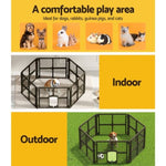 i.Pet Dog Playpen Enclosure 6 Panel Pet Fence Plastic Play Pen PET-DOGPLAYPEN-PL-6-BR