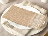 200 Pack Burlap Lace Disposable Paper Placemats, Rustic Jute Look Table Mats 13 x 16 In V1188-MS-721-083