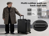 Wanderlite 4pcs Trunk Luggage Suitcase Set Travel Carry On TSA Lock Black LUG-ABS-TRUK01-4SET-BK