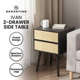 Sarantino Ivan Bedside Table Night Stand - Black Natural TBL-707-5TZ-BKN