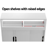 Artiss Bathroom Storage Cabinet Toilet Caddy Shelf 3 Doors With Wheels White FUR-V-BATH02-WH