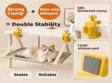 Clamp-On Hanging Cat Hammock Space-Saving Elevated Pet Bed with Breathable Tweed Fabric, Tool-Free V1341-ZY-N5LJWQ4U-GREY