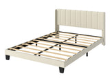 Levede Metal Wooden Bed Frame Double Panel Plush Upholstered Mattress Platform BF1072-D-BG-AU