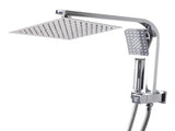 High Pressure Shower Head Set Rain Square Silver HW0168-SL
