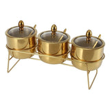304 Stainless Steel Golden Seasoning Jar 270ml Large Capacity with Visible Glass Lid, Dustproof & V1232-TWG-SJT-001