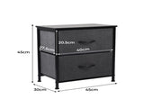 Levede Storage Cabinet Chest of 2 Drawers Dark Grey CH1052-DG_NZ