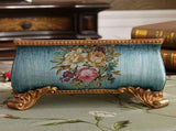 Natural Resin European Storage Box, Hand-Painted with Blooming Flowers A Practical Storage V1232-SNH-SZLMW-001