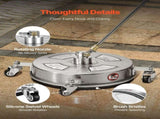 14" Pressure Washer Surface Cleaner, Stainless Steel Pressure Washer Attachments with 4 Wheels, 4000 V952-GYQXJBMQJQYPLEQRIV0