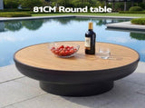 Grillz Fire Pit Table with Lid Deep Fire Bowl Wood Burning BBQ Grill for Backyard Camping Patio FPIT-YH-BBQ-WD