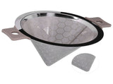 Cone Shaped Strainer Double Ear Stainless Steel Small Strainer for Coffee Tea Leaves Milk Tea V1294-YM0901-3118210147011