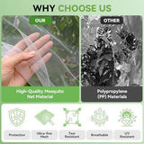 8.2x6Ft Garden Bird Netting for Plant and Fruit Tree Protection,4 Pack Garden Netting with Zipper & V1107-119-45585-WHT3