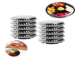 QZS Plastic Veggie Tray,Disposable Fruit Tray with 6 Compartment,10Pack Catering Vegetable Container V1189-WXFWAL-20260319-00531
