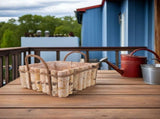 Dark Grey Birch Wooden Bucket Planter with Liner Ideal for Succulents and Garden Plants V1369-AZ3-W-19193