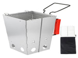 Folding Camp Burning Stove Stainless Steel Portable Camping BBQ Grill with Storage Bag V1294-YM0901-3111200230211