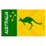 12x Australian Green and Gold/Yellow Flag w/ Kangaroo 90x150cm Australia Day V563-13302_12X