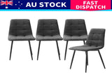 Levede 8x Dining Chairs Kitchen Velvet Grey CH1057-FL-4-GYX2