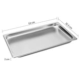 SOGA 6X Gastronorm GN Pan Full Size 1/1 GN Pan 2cm Deep Stainless Steel Tray GASTRONORMPANS5401X6