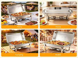 5-Star Chef Chafing Dish 9L 1-Pan Buffet Warmer Food Warmer Catering Server CD-9L-1Z-SS