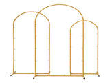 Wedding Arch Backdrop Stand Set of 3 Gold Metal Wedding Arched Frame, Easy to Assemble, Stable WESD-ARCH-3PC-GD