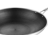 Stainless Steel Wok Pan Double Sided Honeycomb 3 Layer Prevent Sticking Easy Cleaning Wok for V1294-YM0717-3118220189612