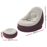 Bestway Inflatable Air Chair Seat Couch Lazy Sofa Lounge Ottoman Purple/Blue BW-CHAIR-T-75053