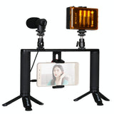 4-In-1 Vlogging Kit With Led Light Microphone Tripod And Stabilizer PRL-4203TKP